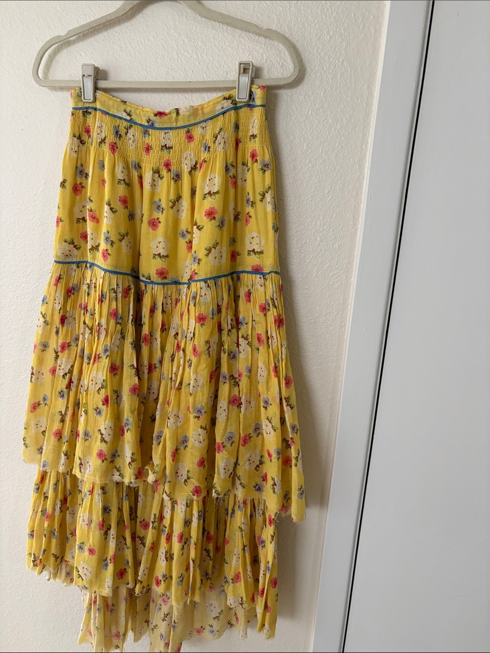 LoveShackFancy Weber Tiered Midi Skirt in Yellow - Picture 6 of 9